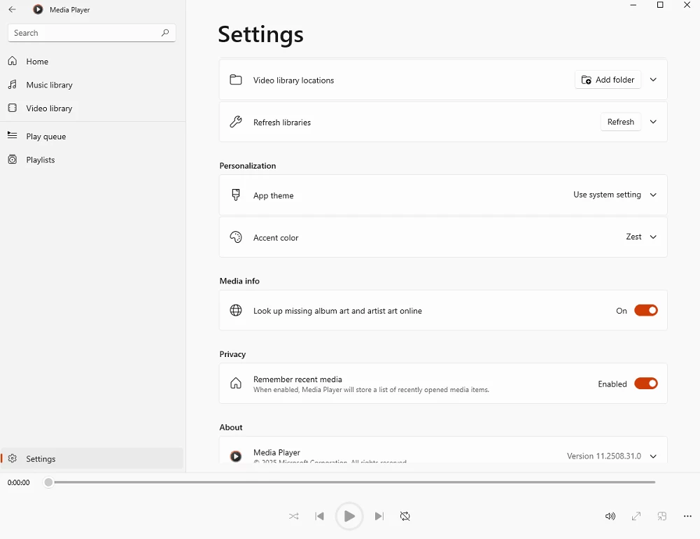 Windows Media Player — captura de tela 4